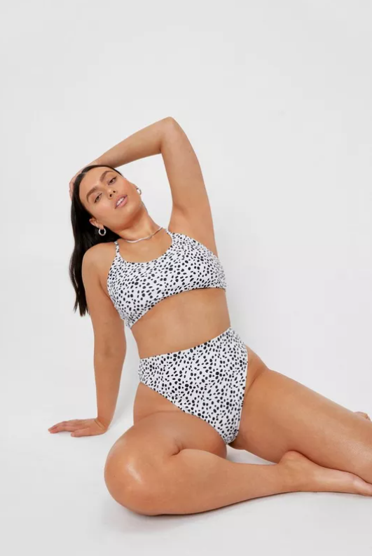 Plus Size Dalmation Print Bikini Set