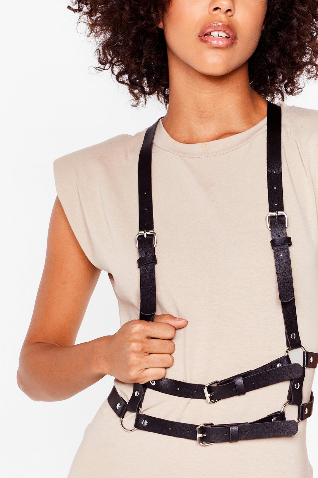 Faux Leather Buckle Body Harness