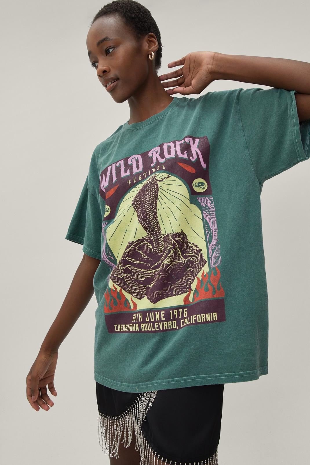 Wild Rock Graphic Washed T Shirt