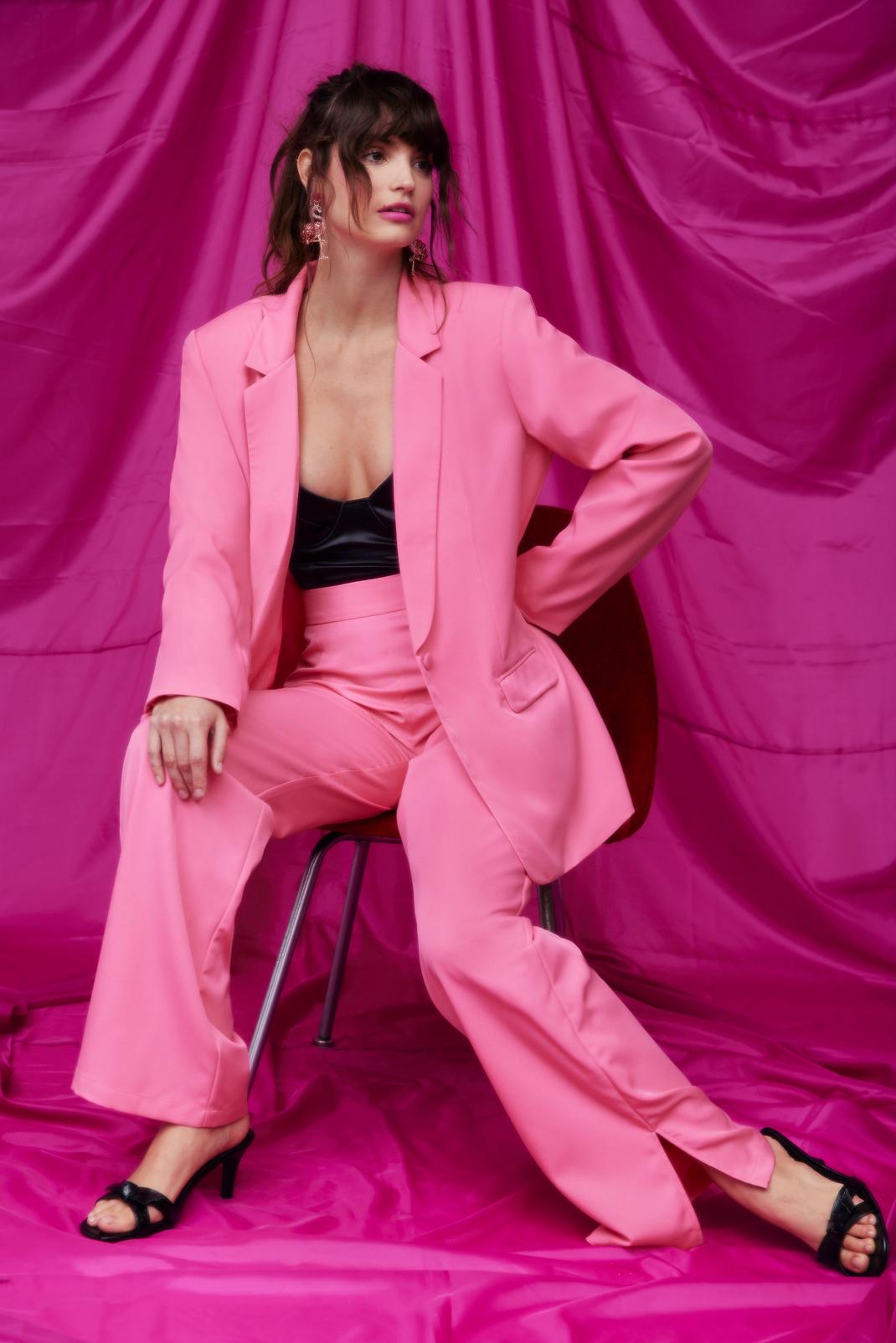 Pink Oversized Tailored Blazer