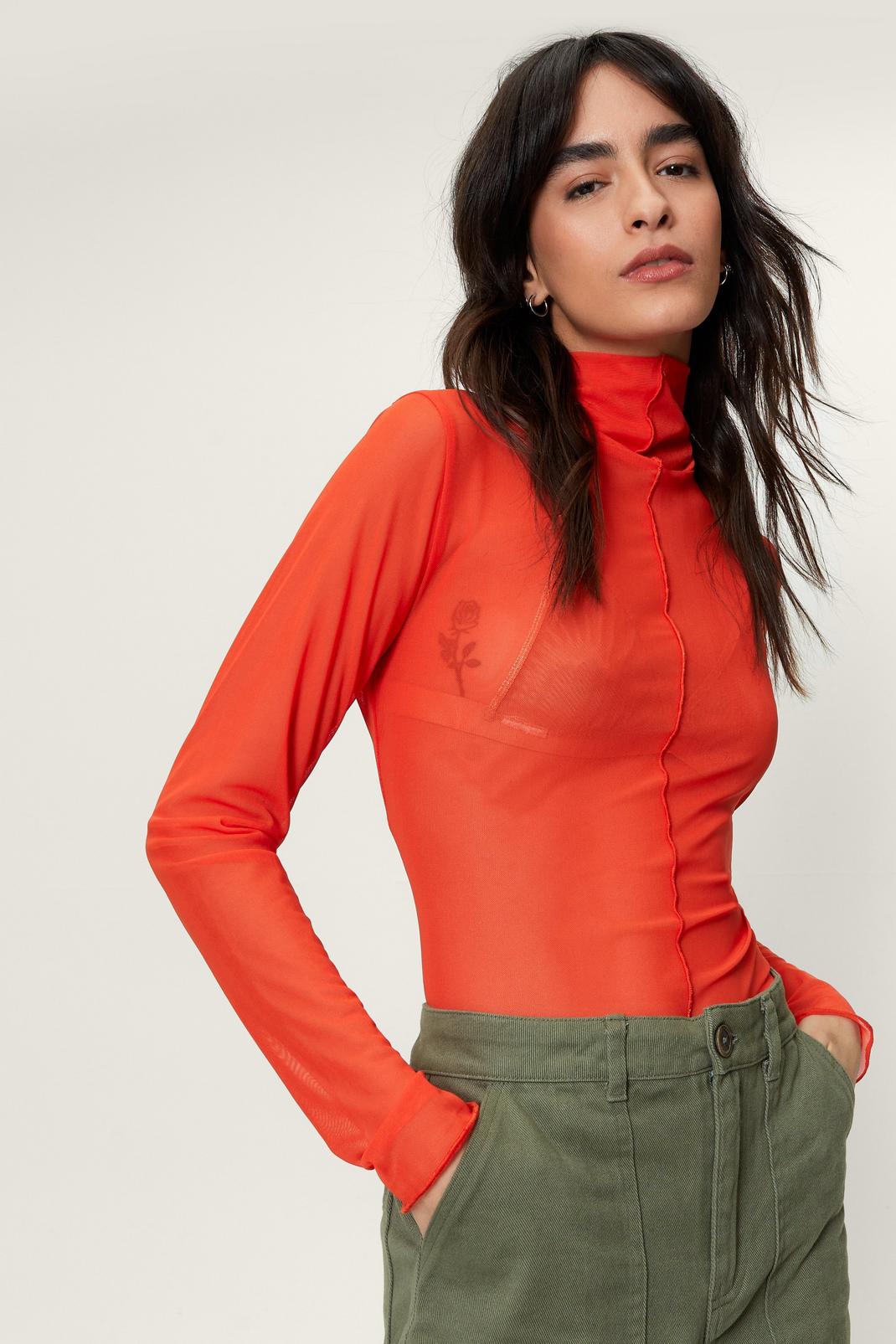 Recycled Mesh Exposed Seam Top
