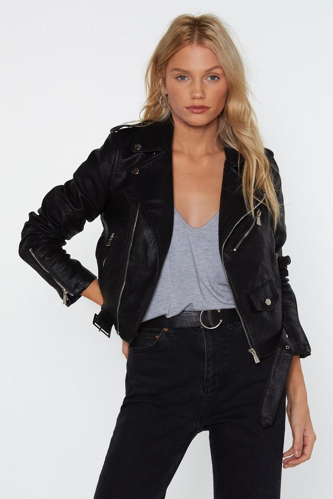 Faux Leather Relaxed Jacket