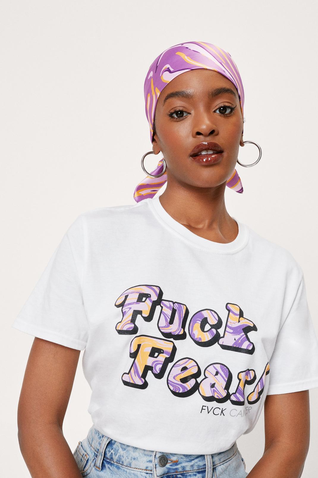 FVCK CANCER Marble Print Headscarf