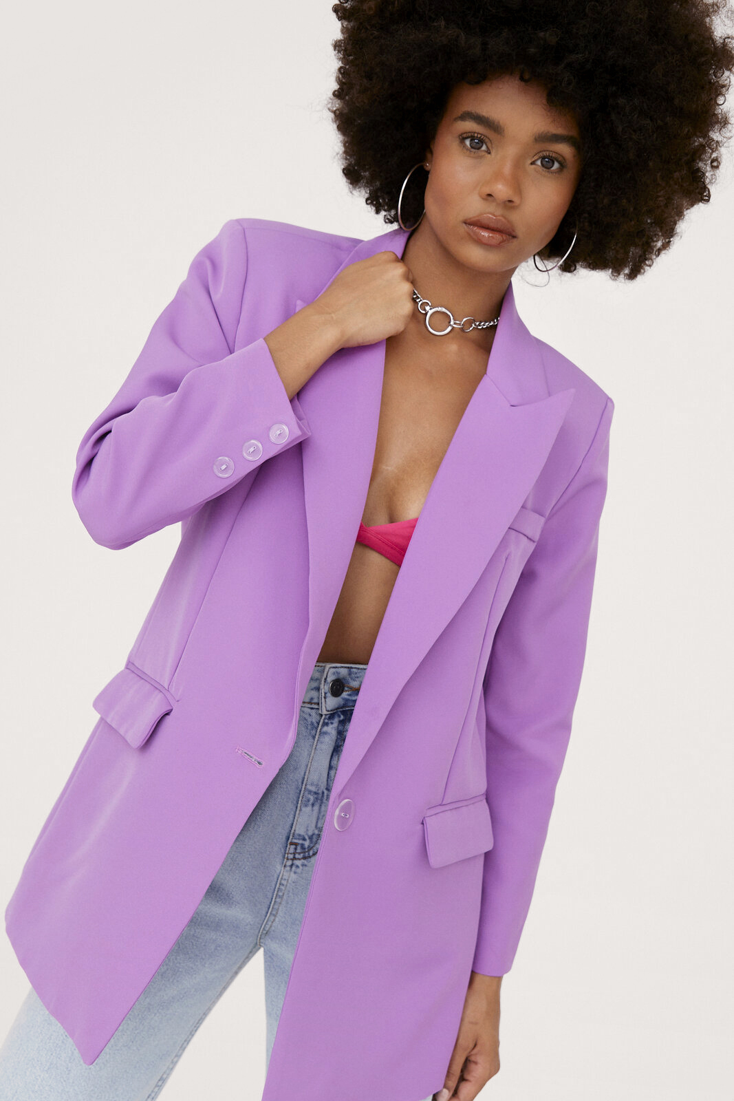 Purple Longline Blazer