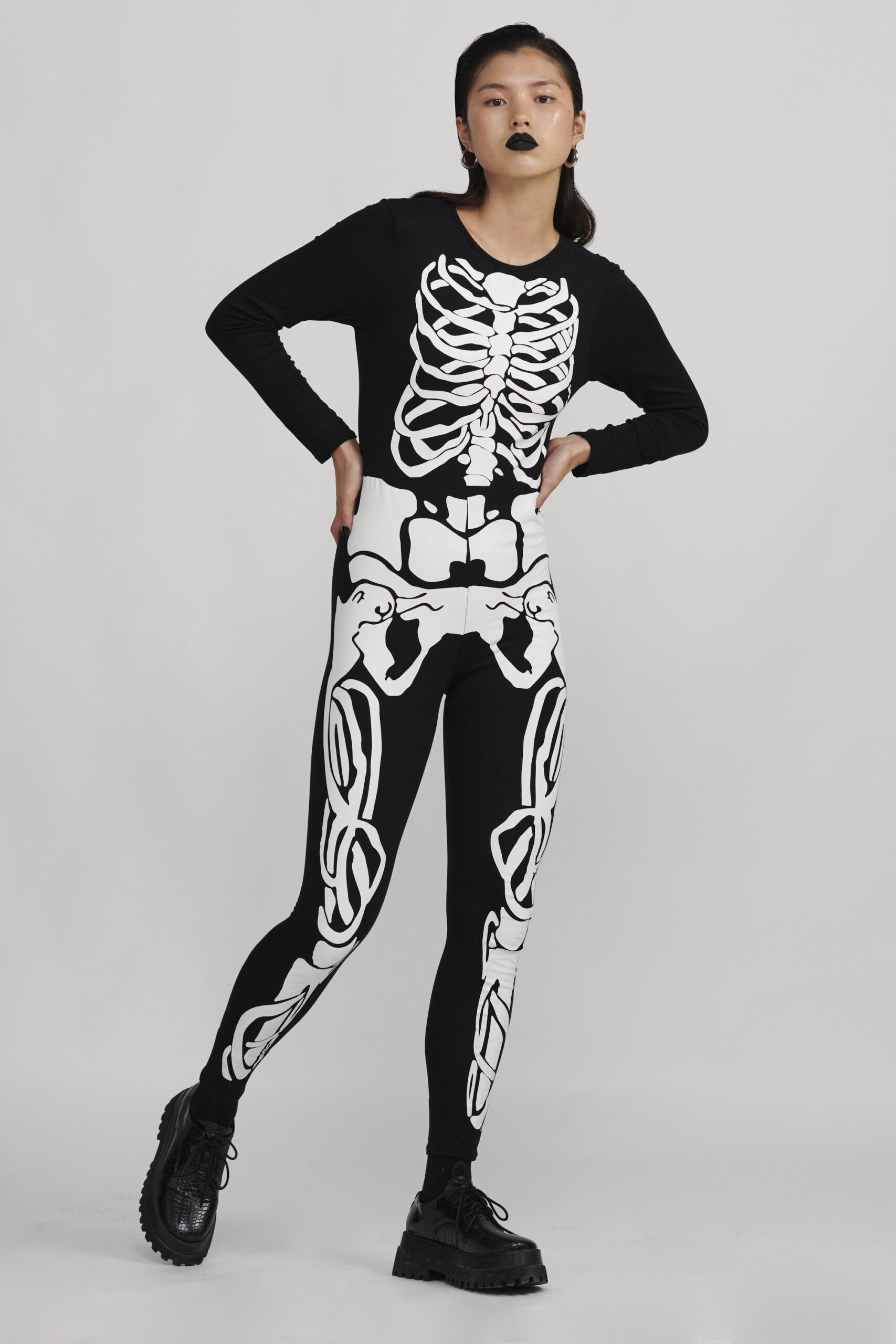 Long Sleeve Skeleton Jumpsuit 