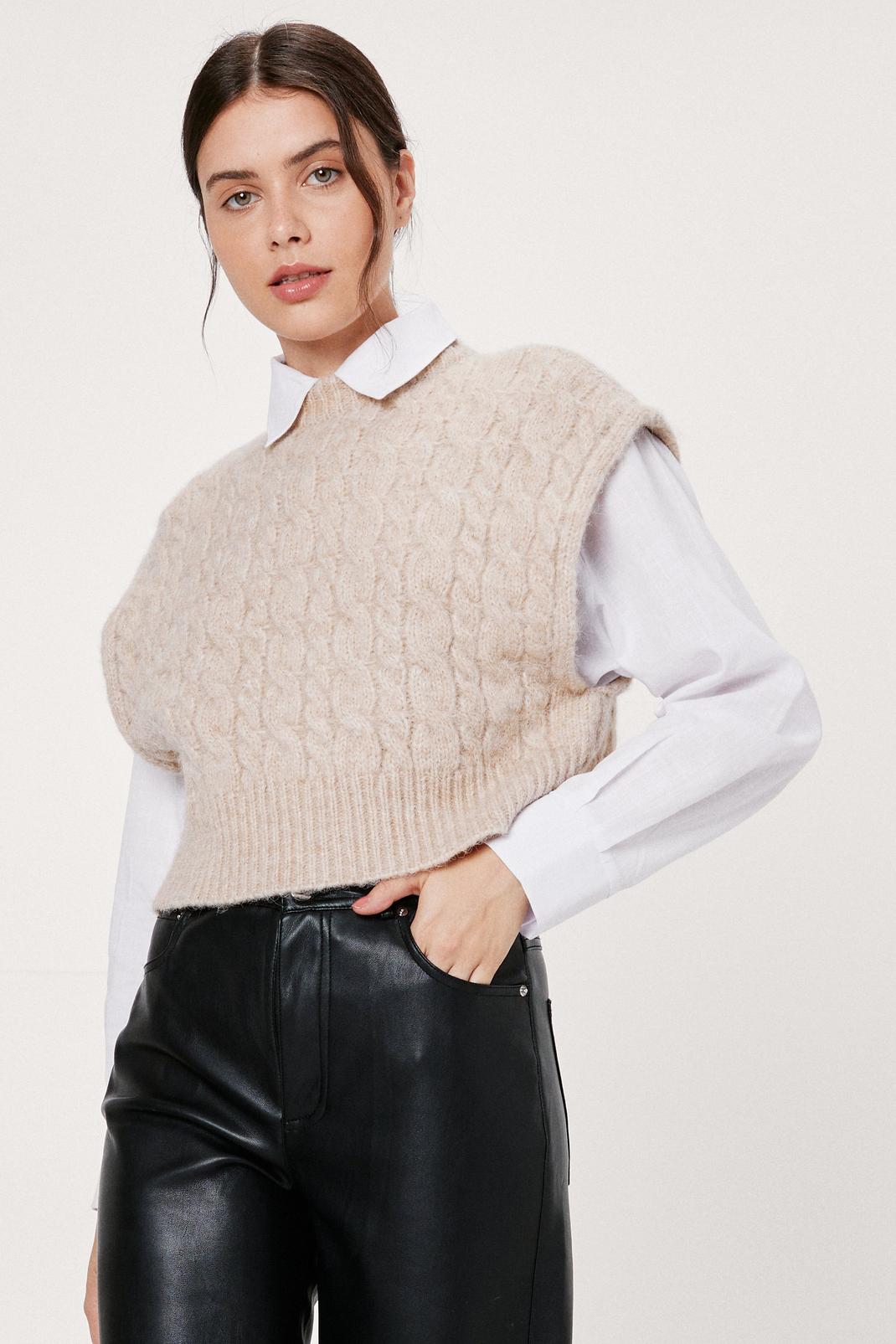 Chunky Knit Cropped Sweater Vest