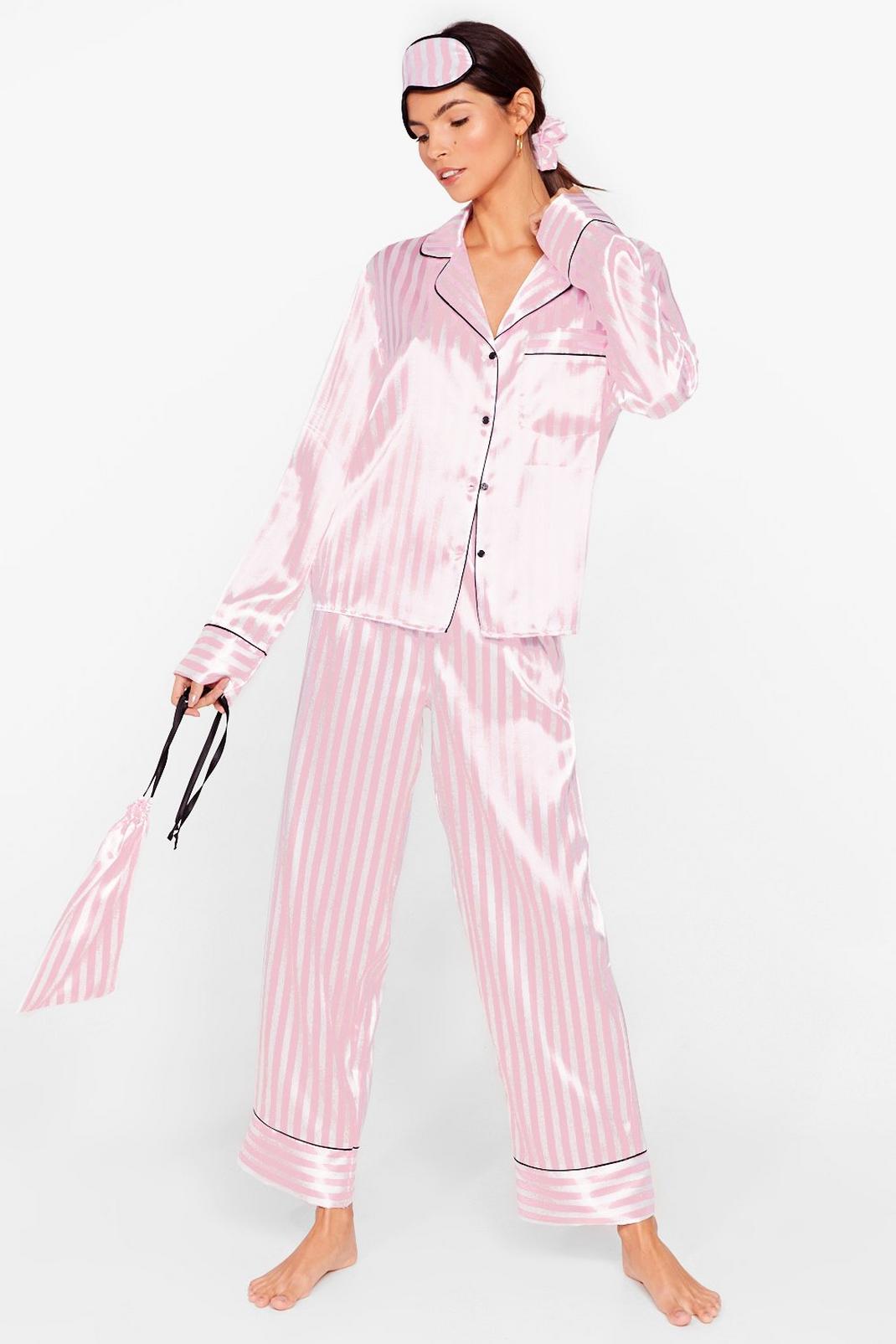 Satin Striped 6 Pc Christmas Pajamas