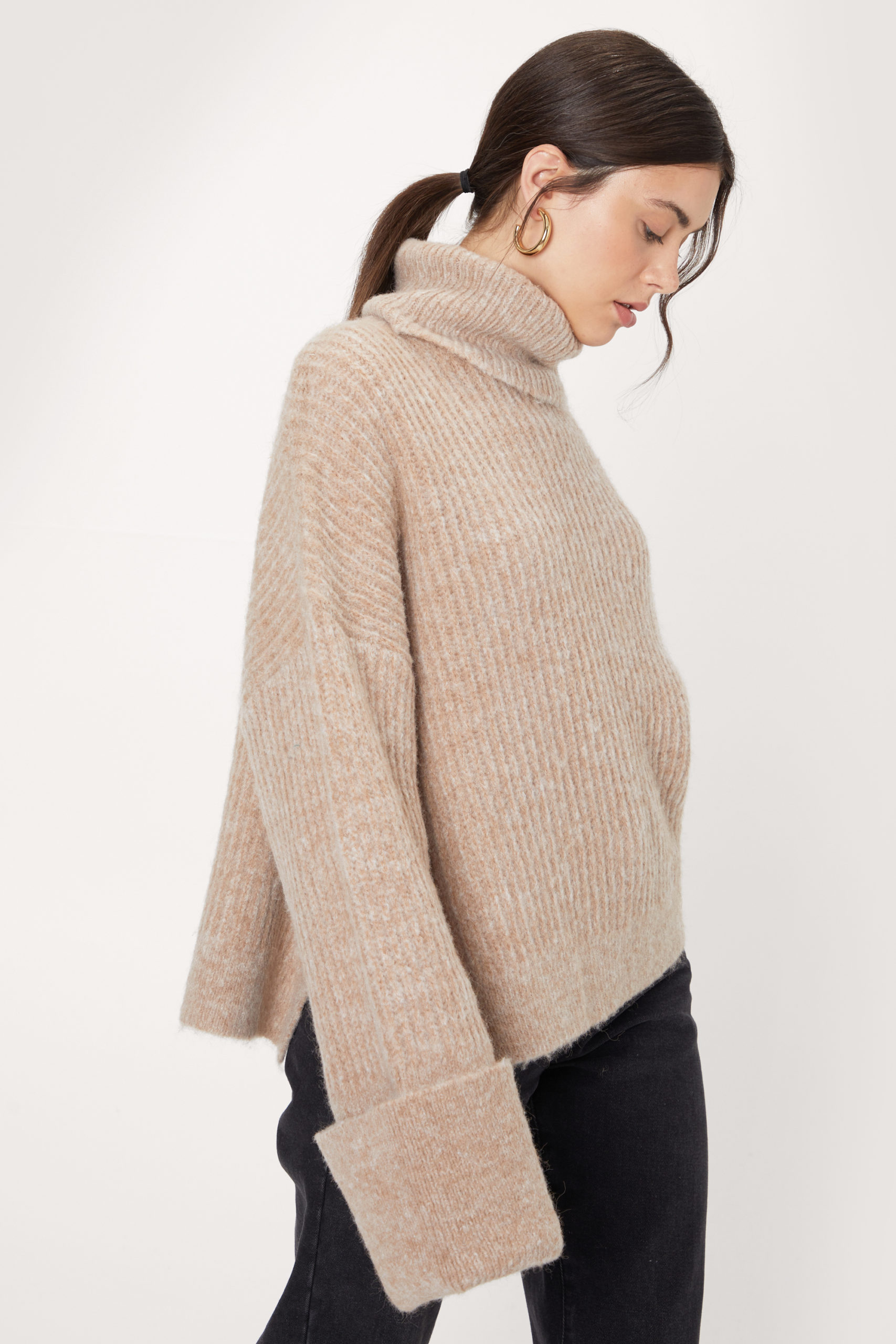 Oversized Turtleneck Soft Knit Sweater