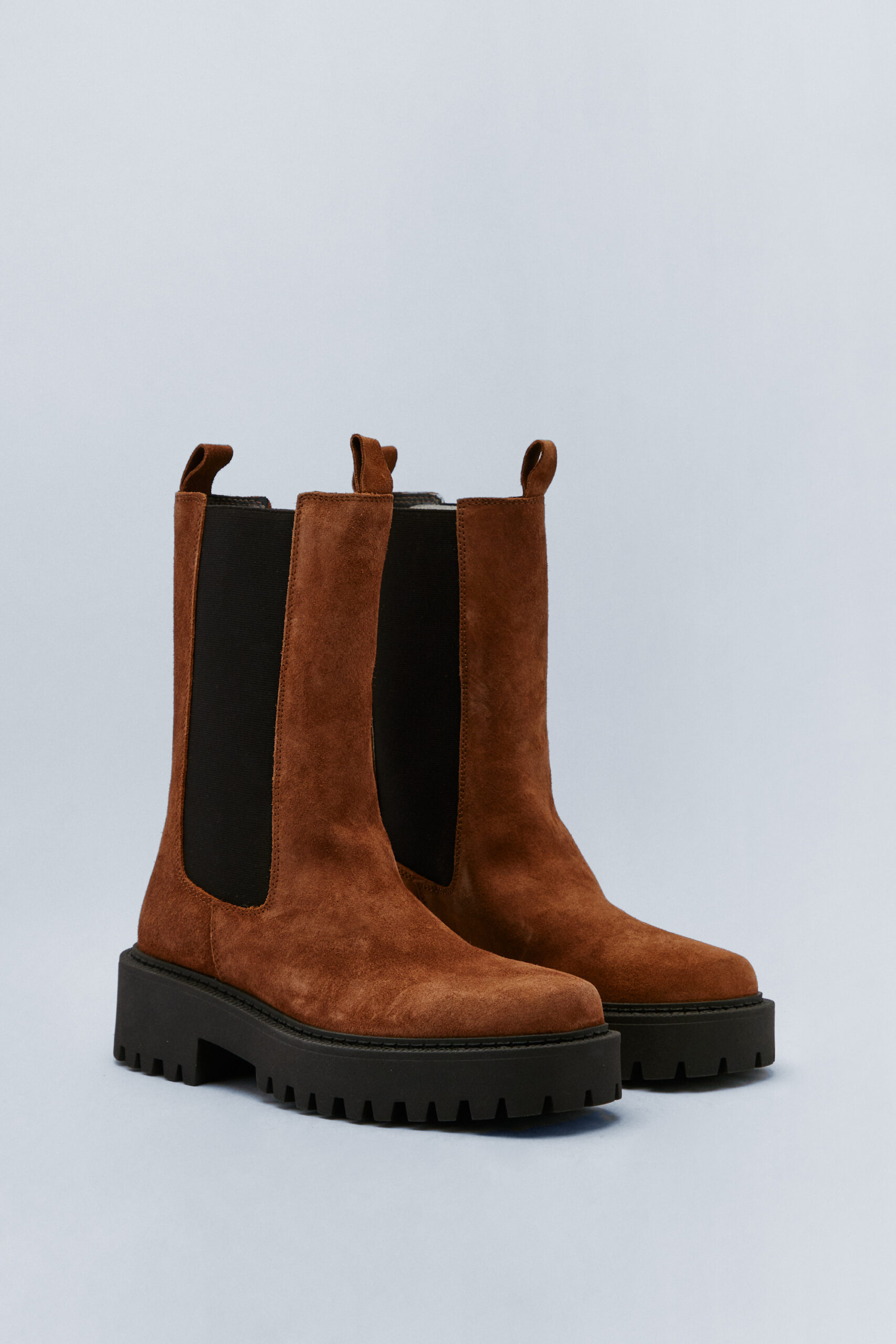 Suede Square Toe Chelsea Boots 