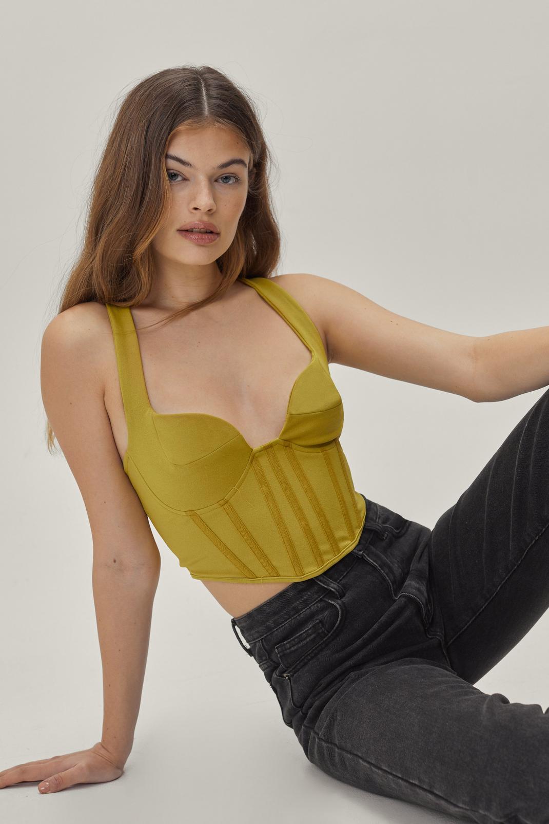 Boned Detail Cropped Corset Top