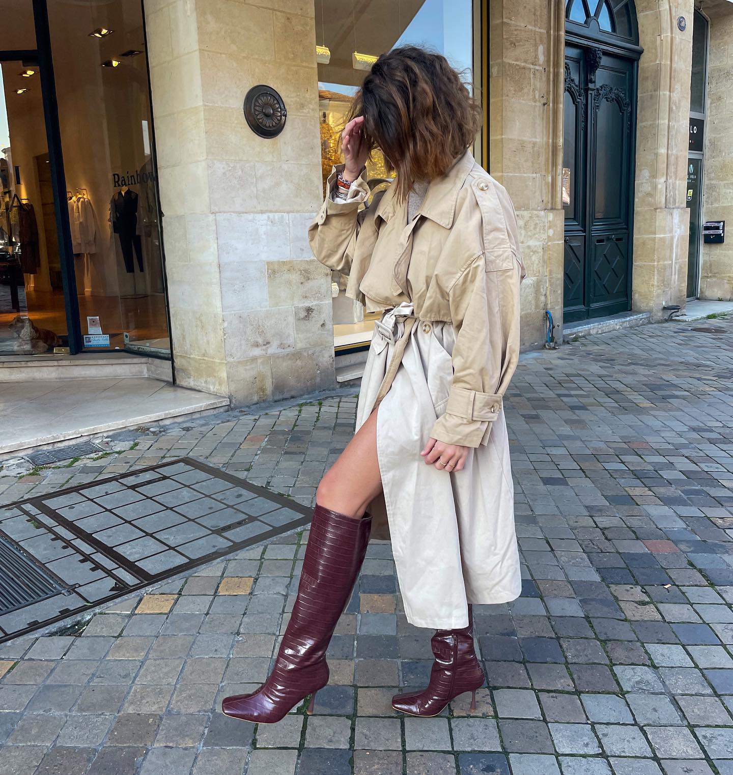 Brown thigh outlet boots