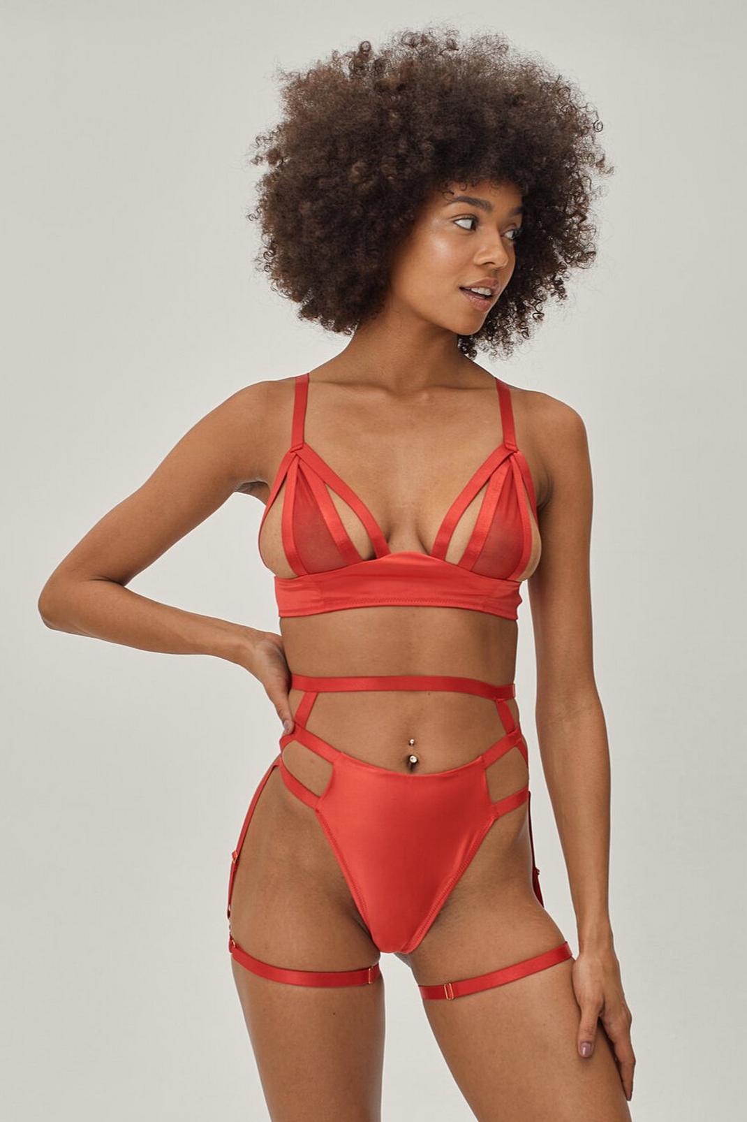 Strappy 3 Pc Bralette and Harness Set
