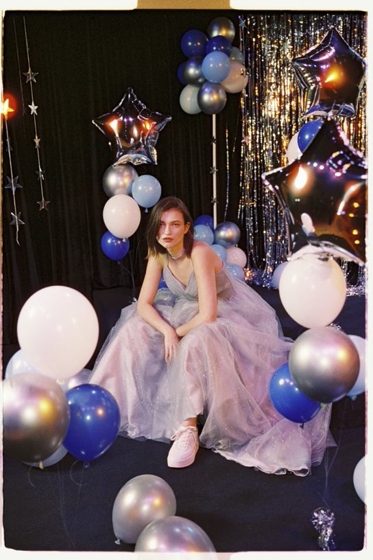 Tulle Strappy Maxi Glitter Prom Dress