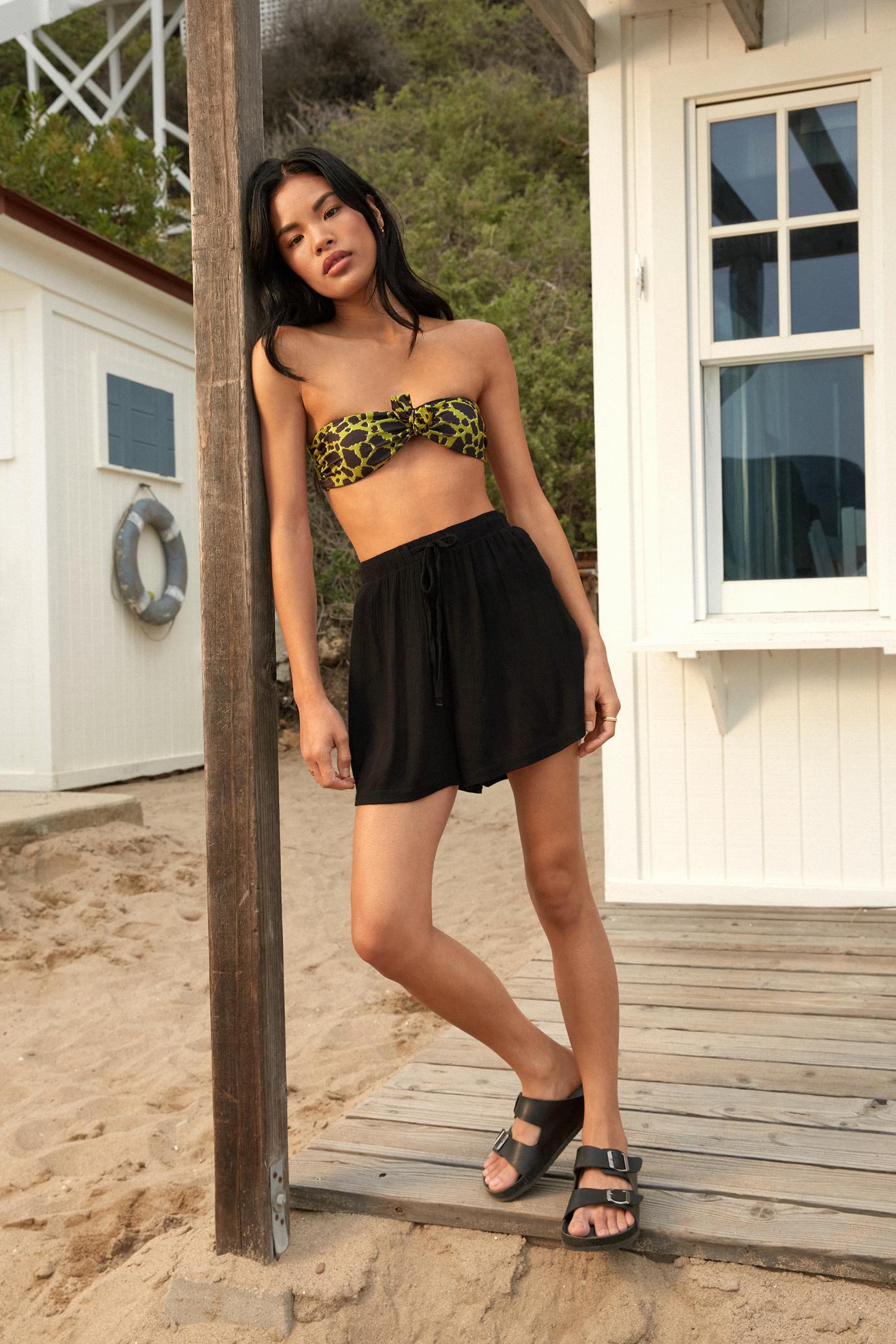 Crinkle Crop Top and Sarong Cover-Up Set