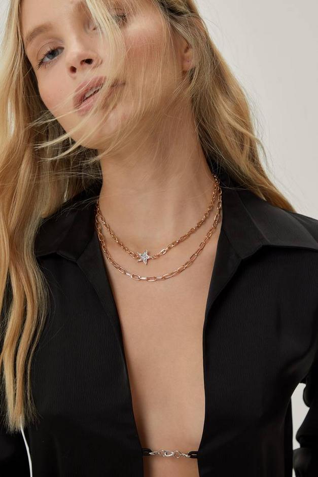 Elegant Chain Star Pendant Necklace