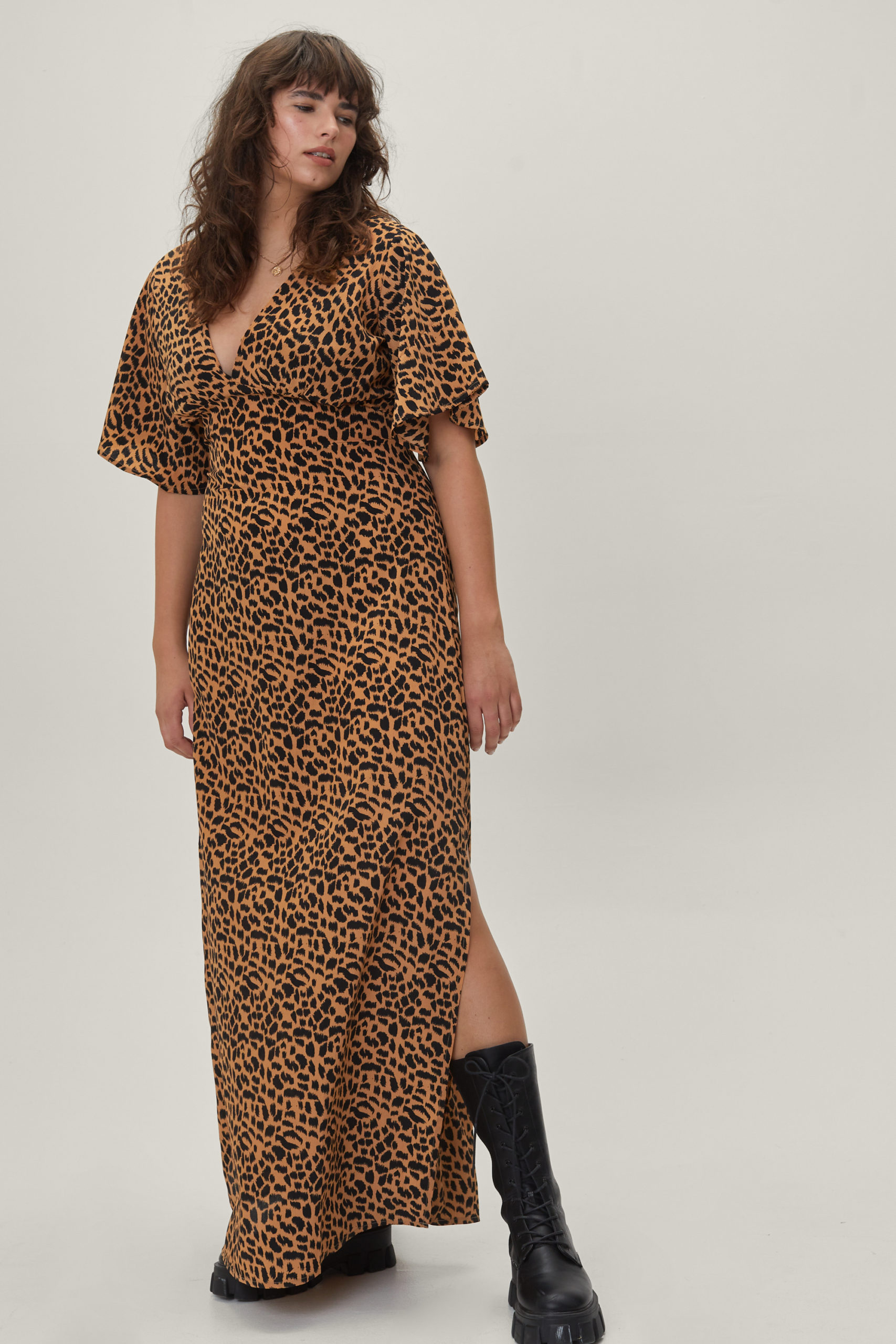 Plus Size Leopard Maxi Dress