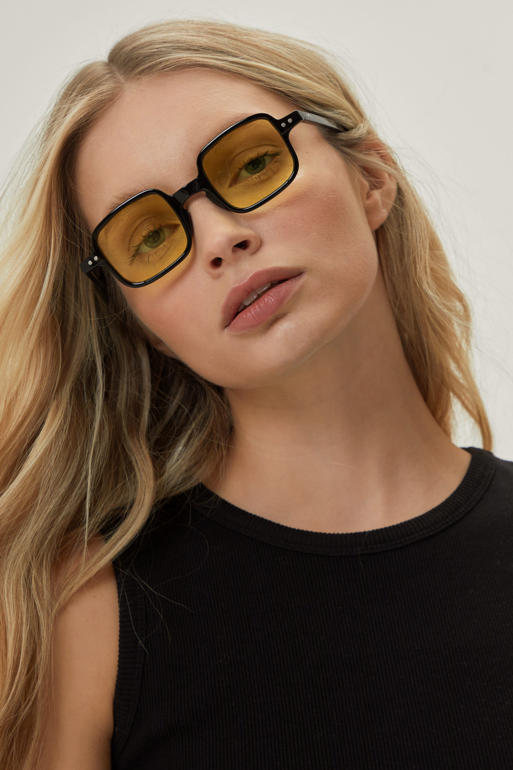 Yellow Lense Square Frame Sunglasses