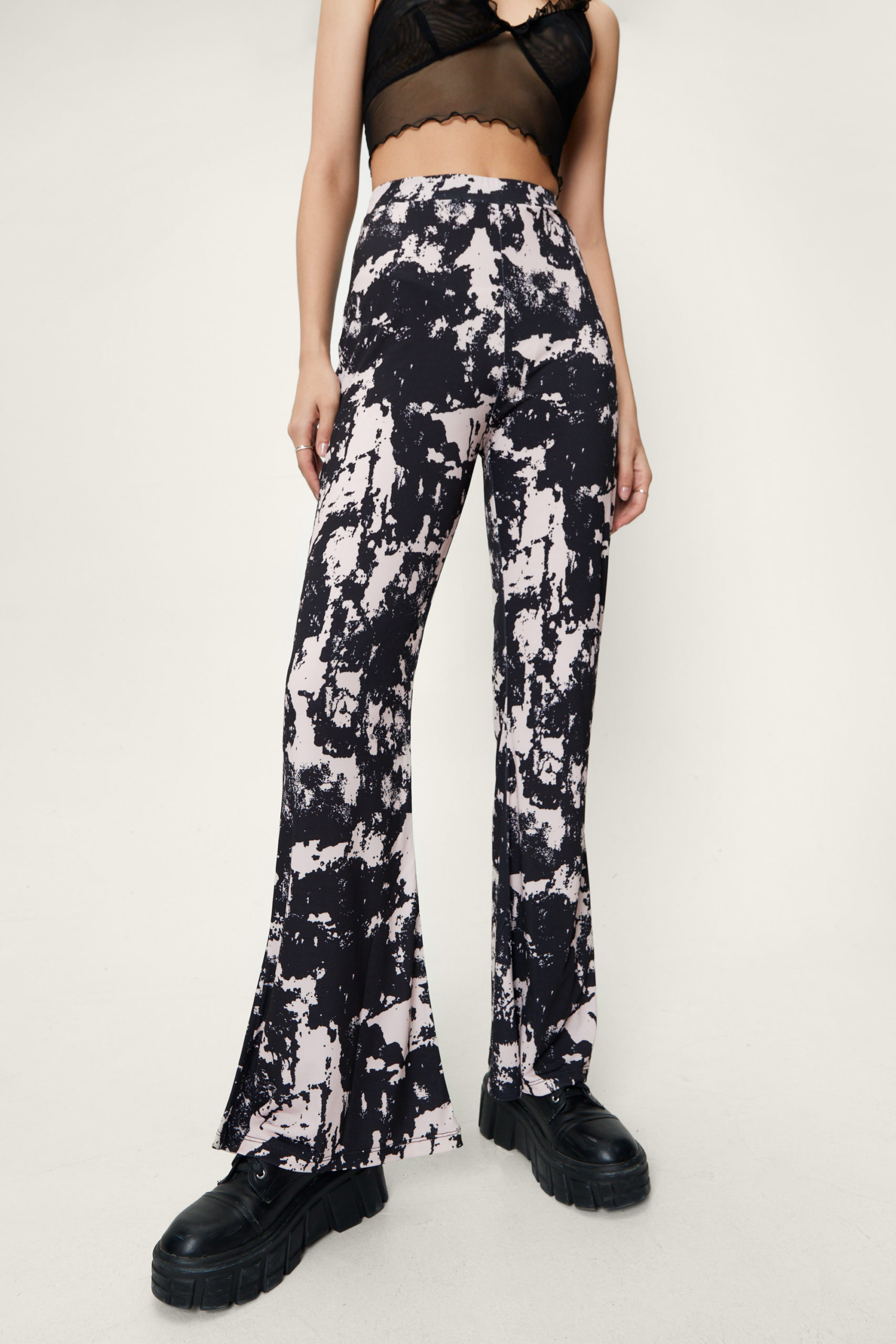 Tie Dye High Waisted Flared Pants