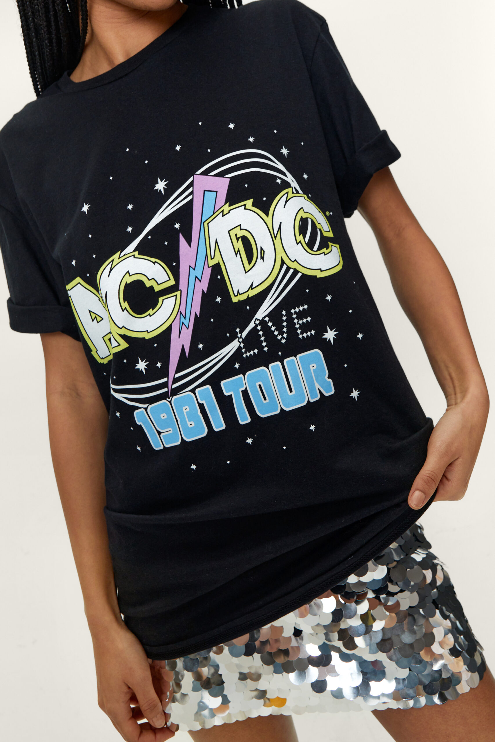 ACDC Washed Overdyed Graphic T-Shirt