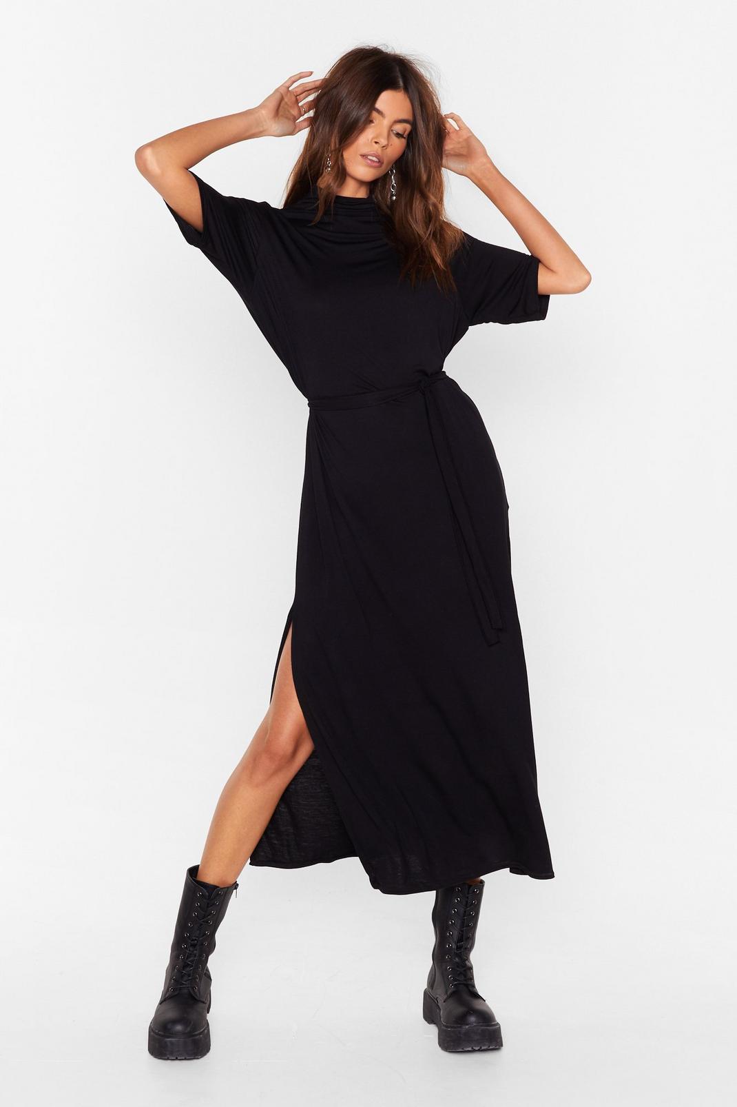 Recycled Belted T-Shirt Midi Dress