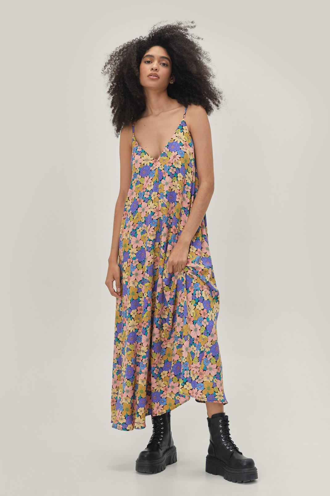 Floral Strappy Casual Summer Maxi Dress