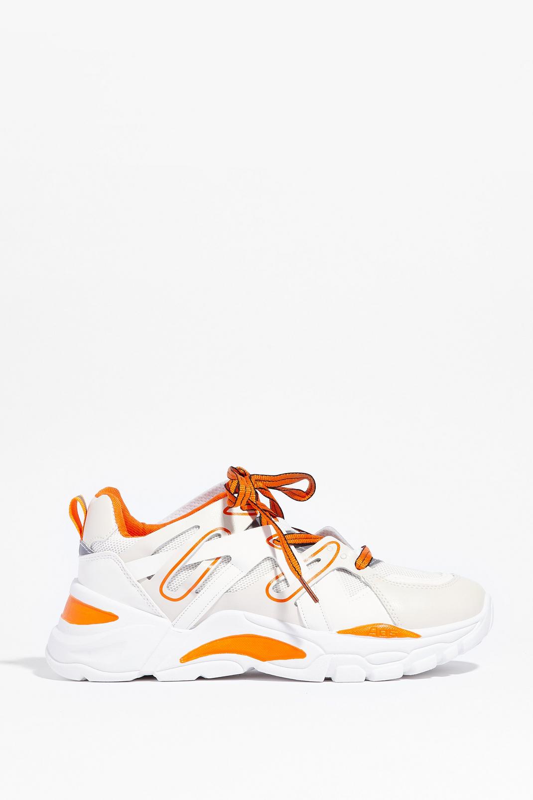 Mesh Orange Chunky Sneakers