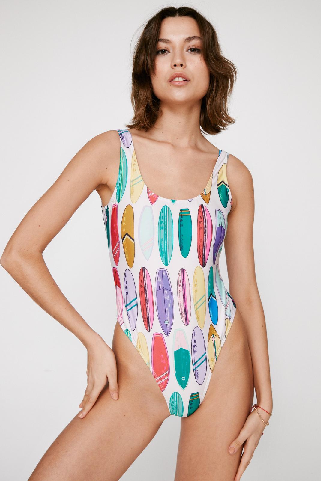 Recycled Surfboard High Leg Swimsuit