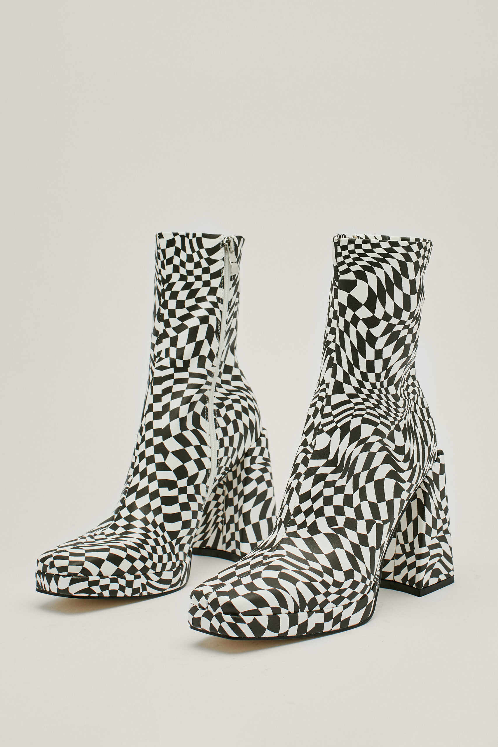 Checkerboard Sock Boots