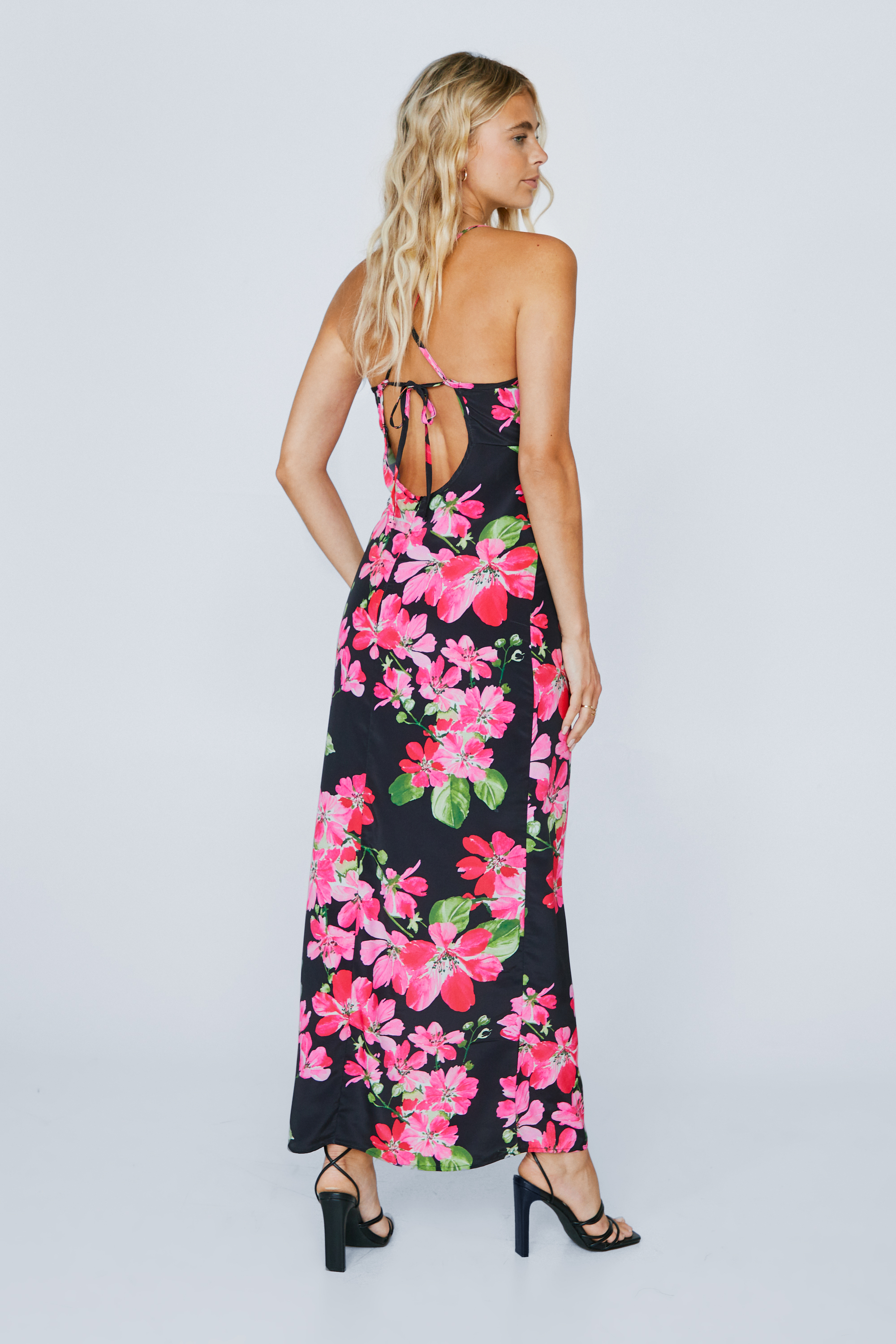 Floral Print Seam Detail Maxi Dress 