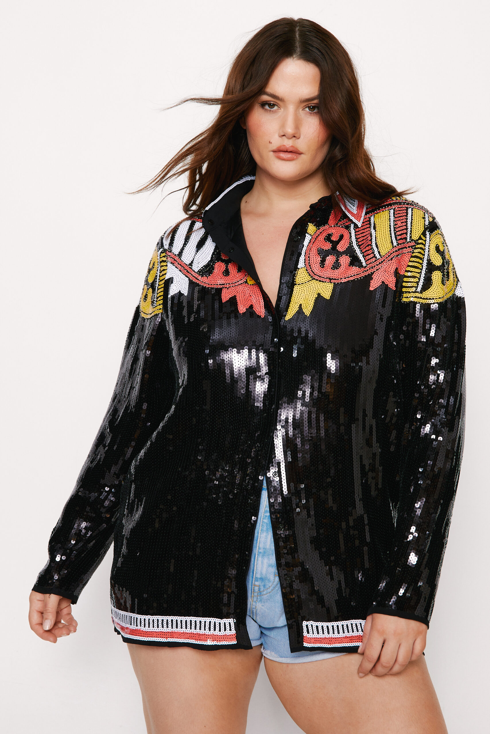 Plus Size Country Star Sequin Shirt