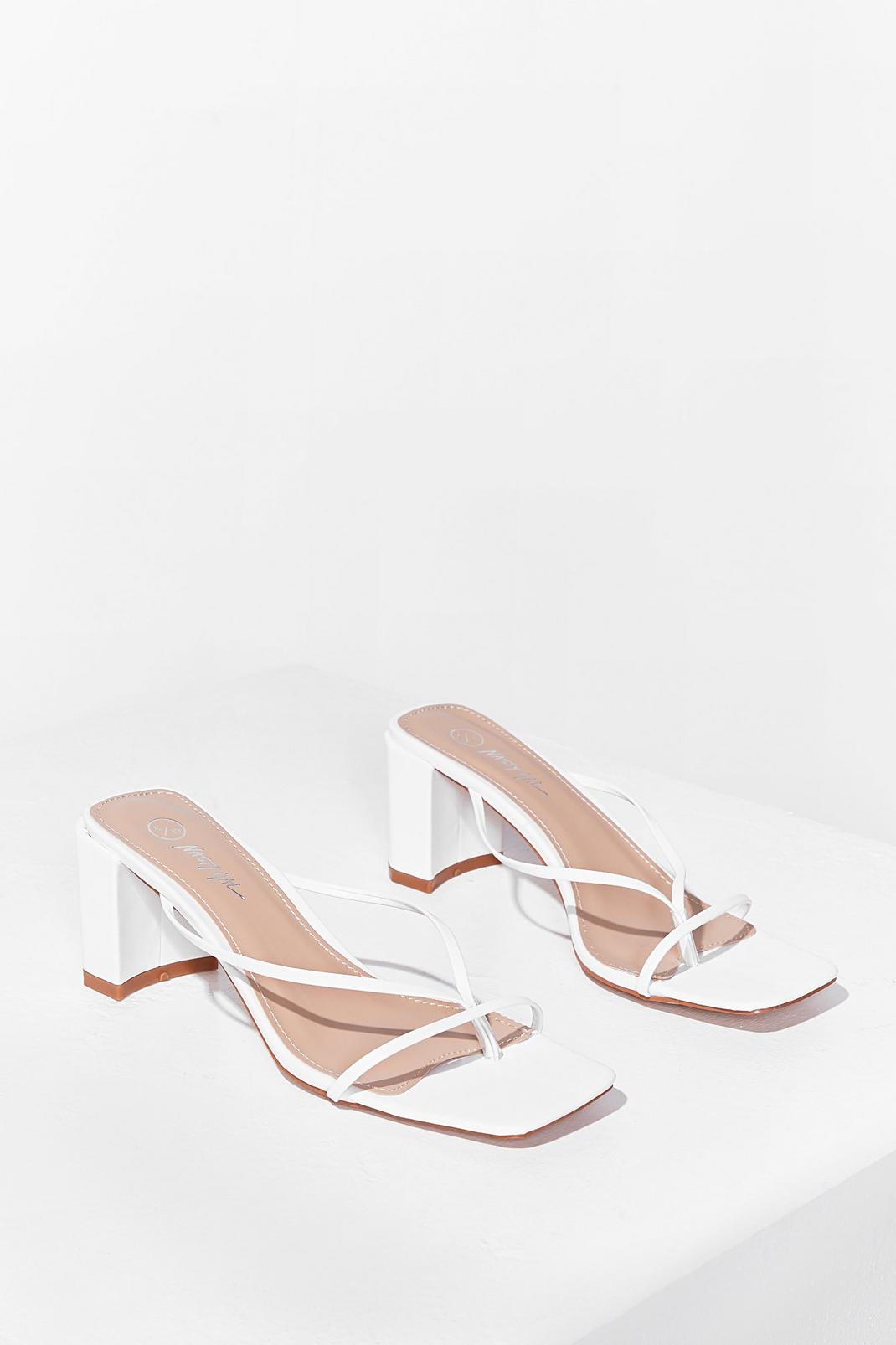 Strappy Block Heeled Mules