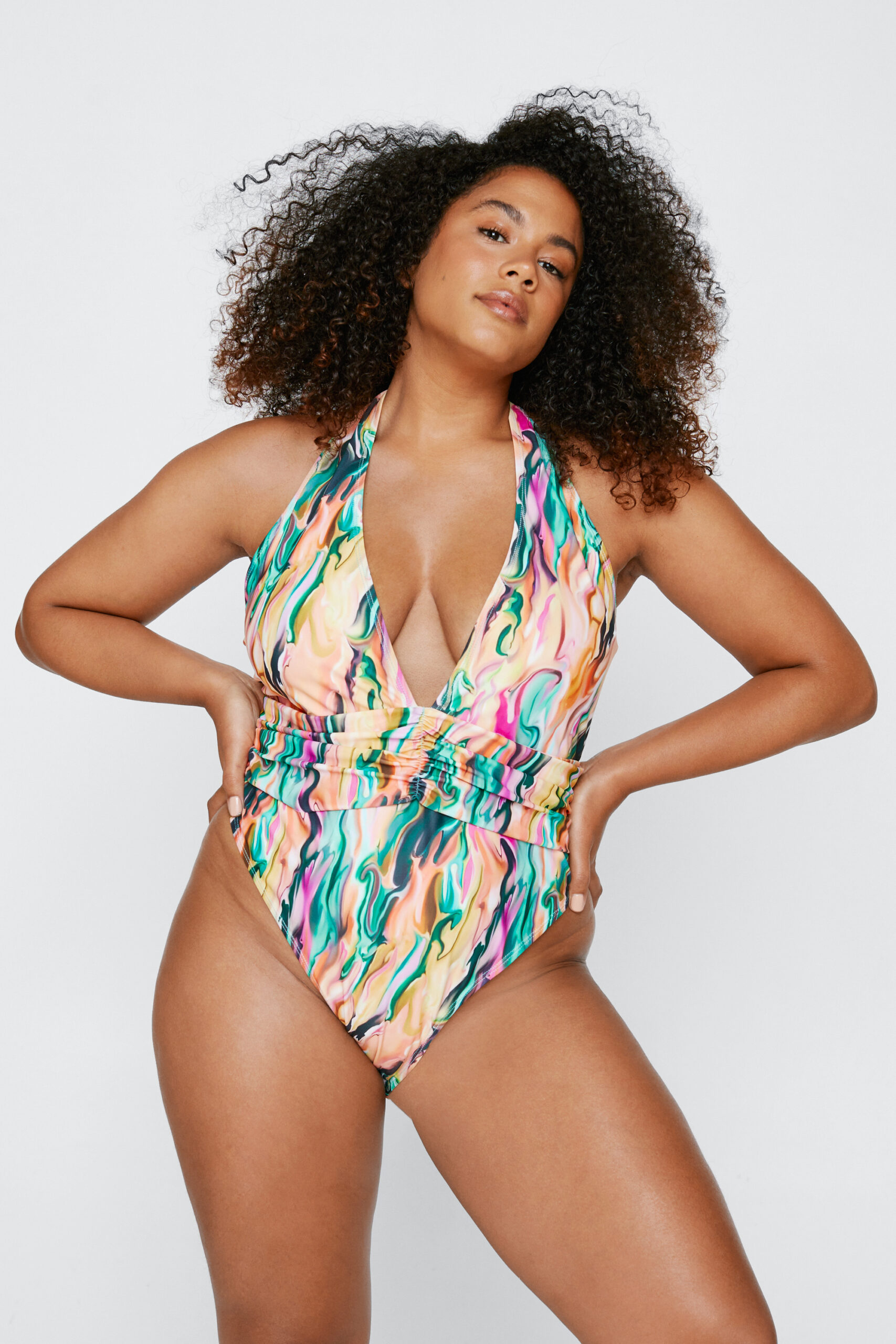 Plus Size Recycled Marble Swimsuit