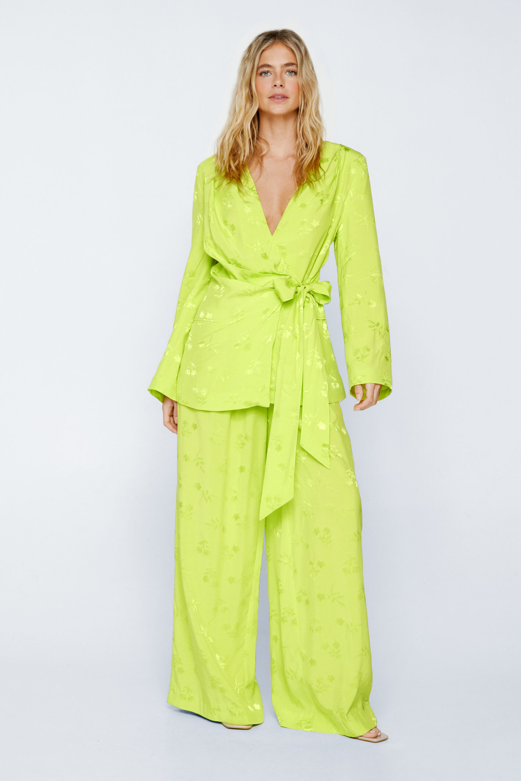 Premium Floral Satin Wide Leg Pants