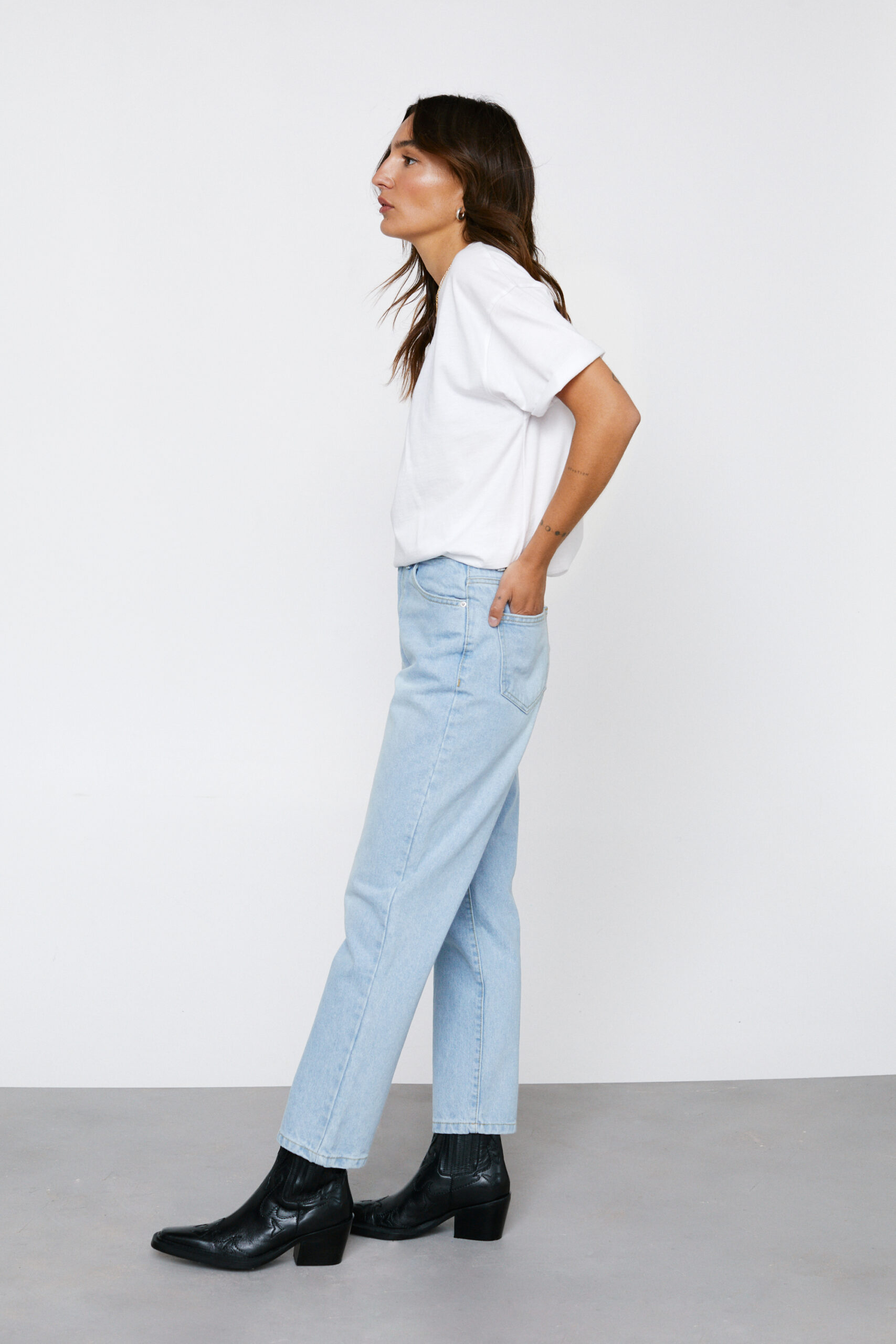 Petite Organic Cotton Straight Leg Denim Jeans