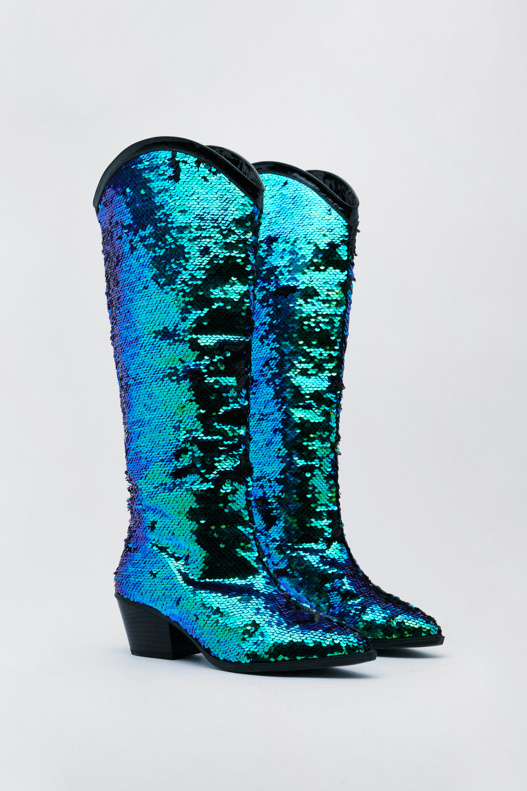 Pointed Toe Sequin Cowboy Boots