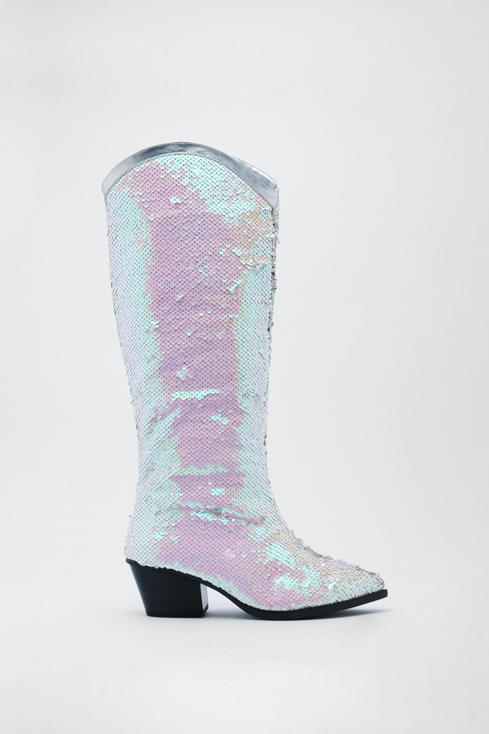 Sequin Pointed Toe Cowboy Boots
