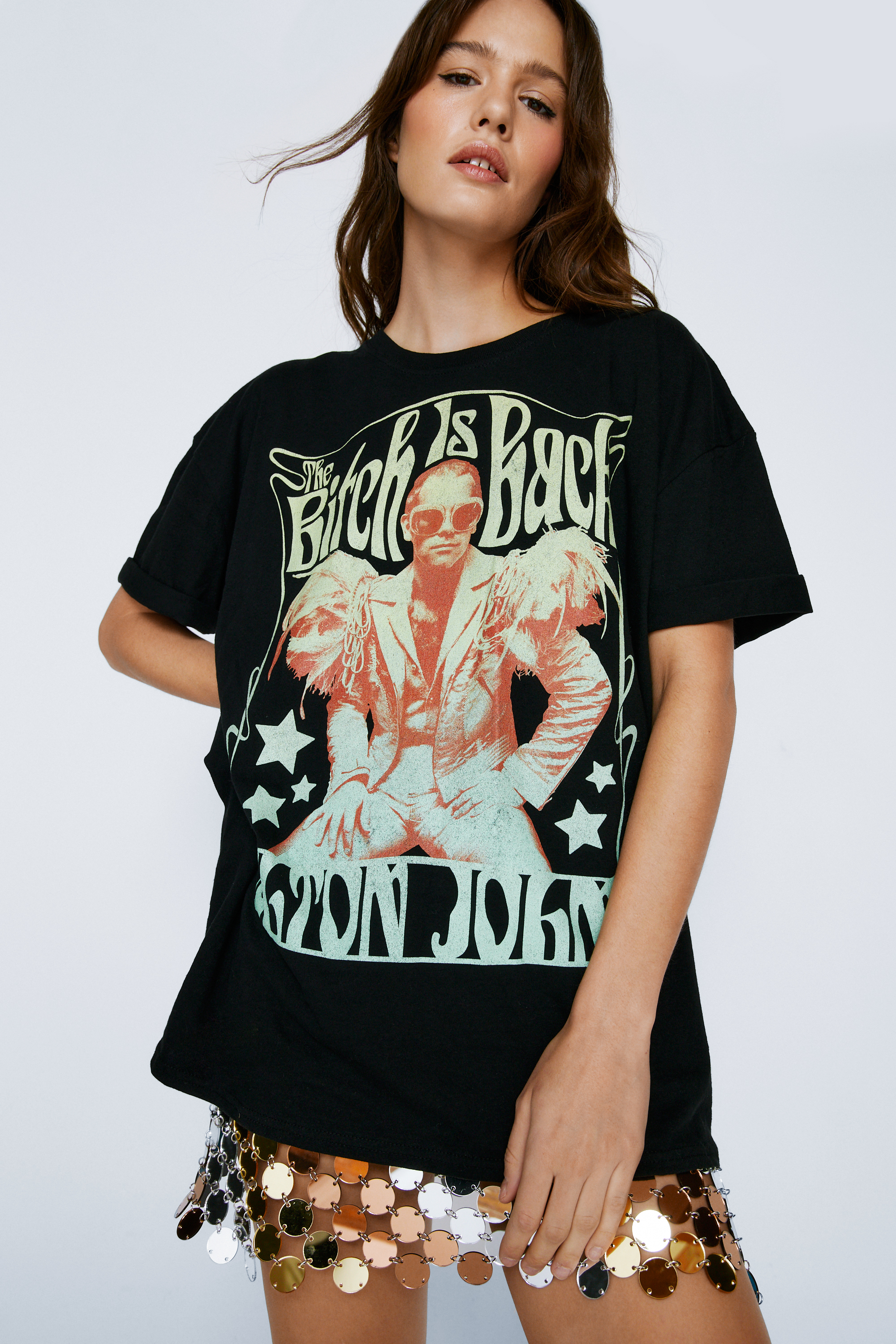 Elton John Oversized Graphic T-Shirt