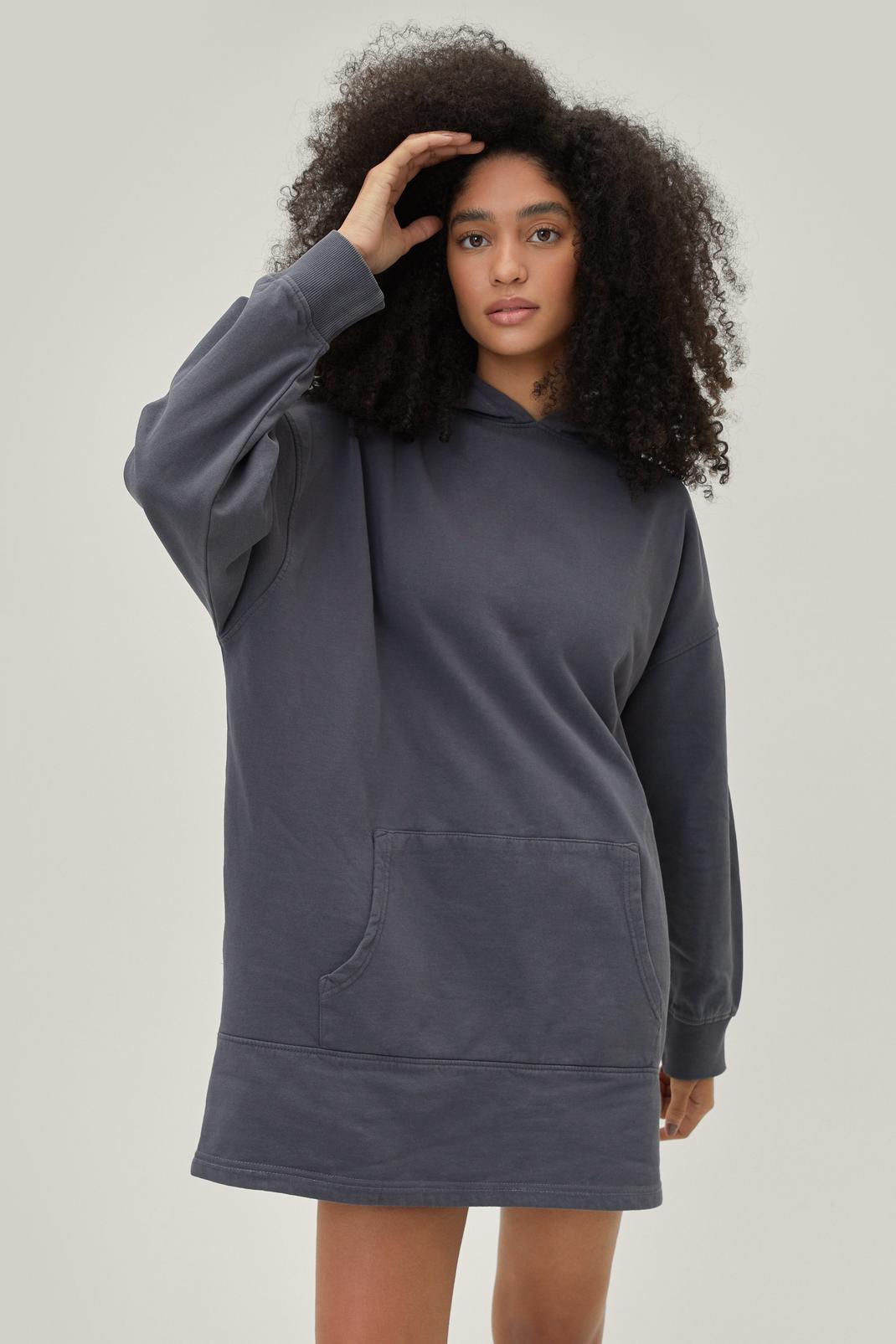 Relaxed Hem Pocket Front Hoodie Dress