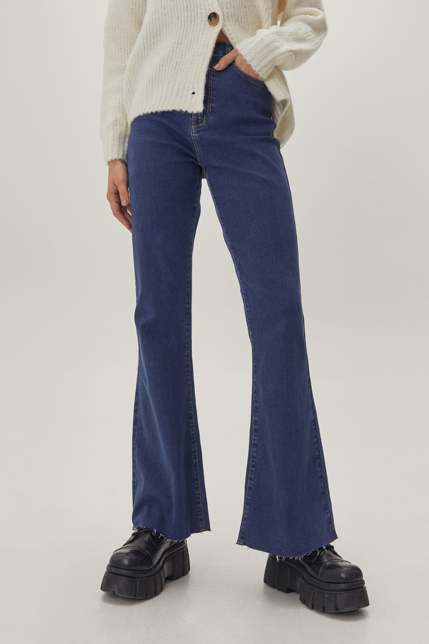 Recycled Fit And Flare High Waisted Jeans 