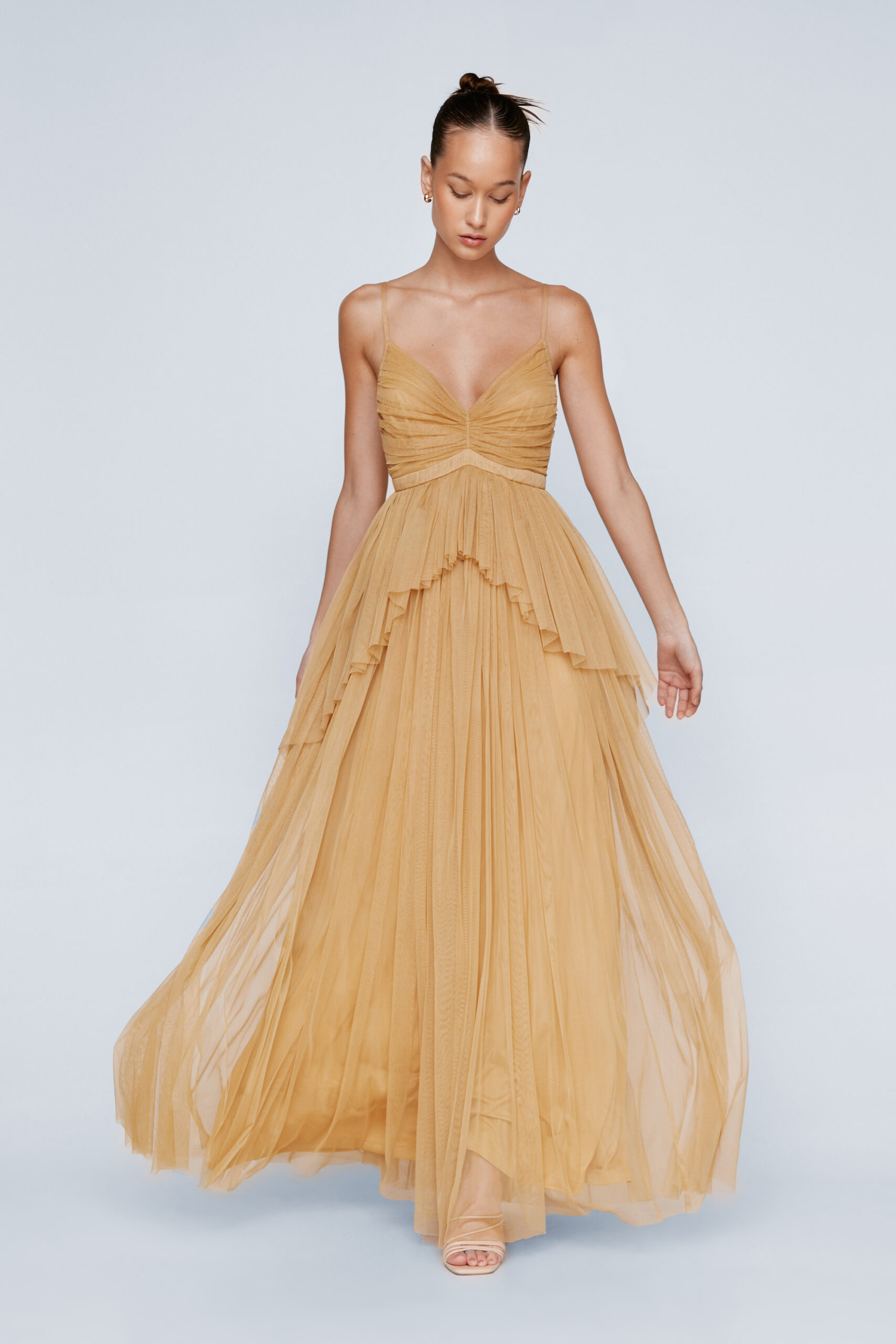 Tulle Strappy Maxi Dress