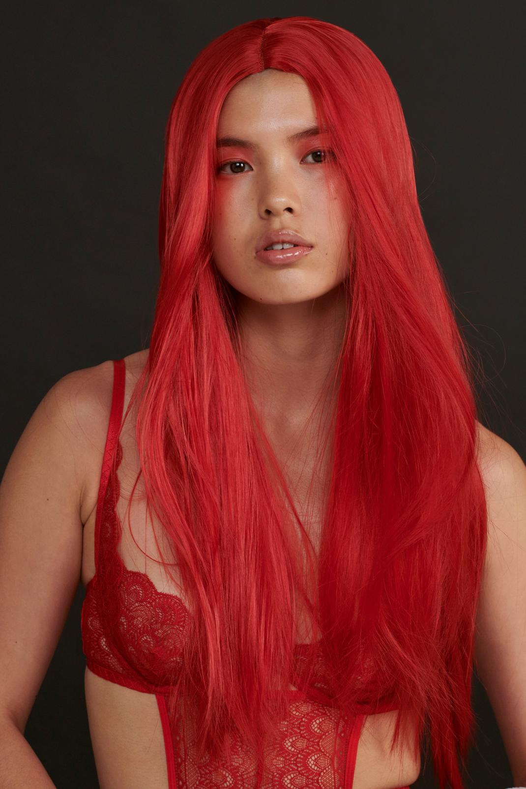 Long Red Straight Synthetic Wig
