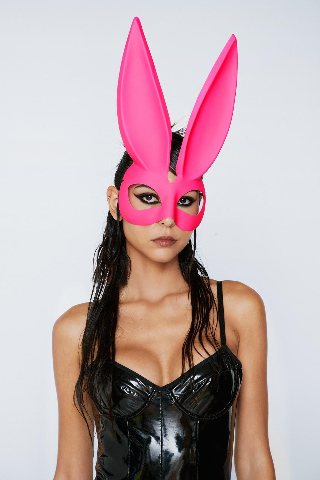 Neon Pink Bunny Ear Mask