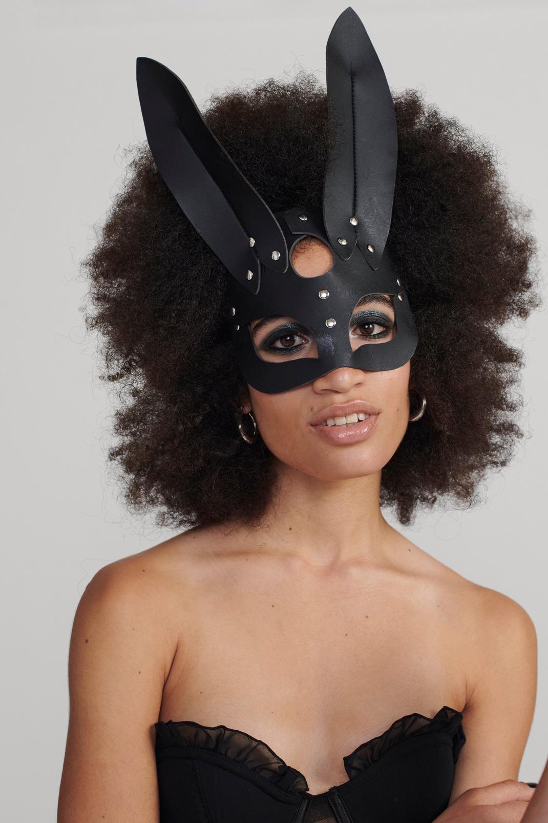 Faux Leather Halloween Bunny Mask