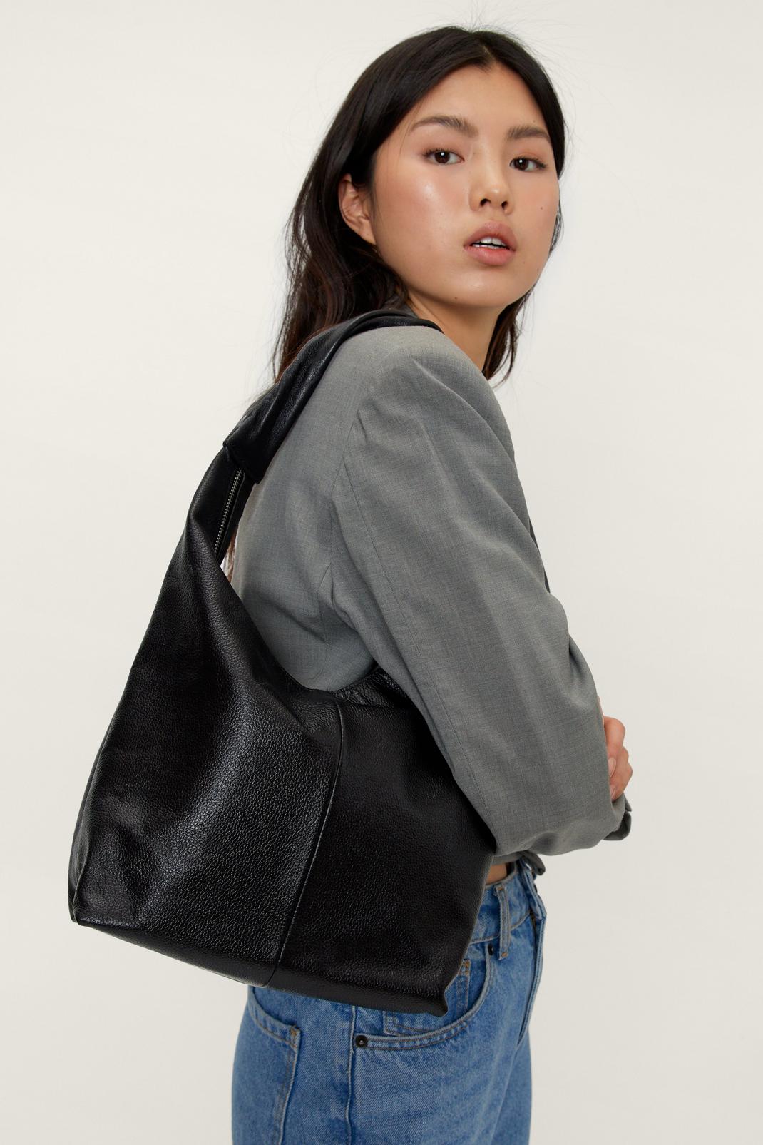 Real Leather Slouchy Shoulder Bag
