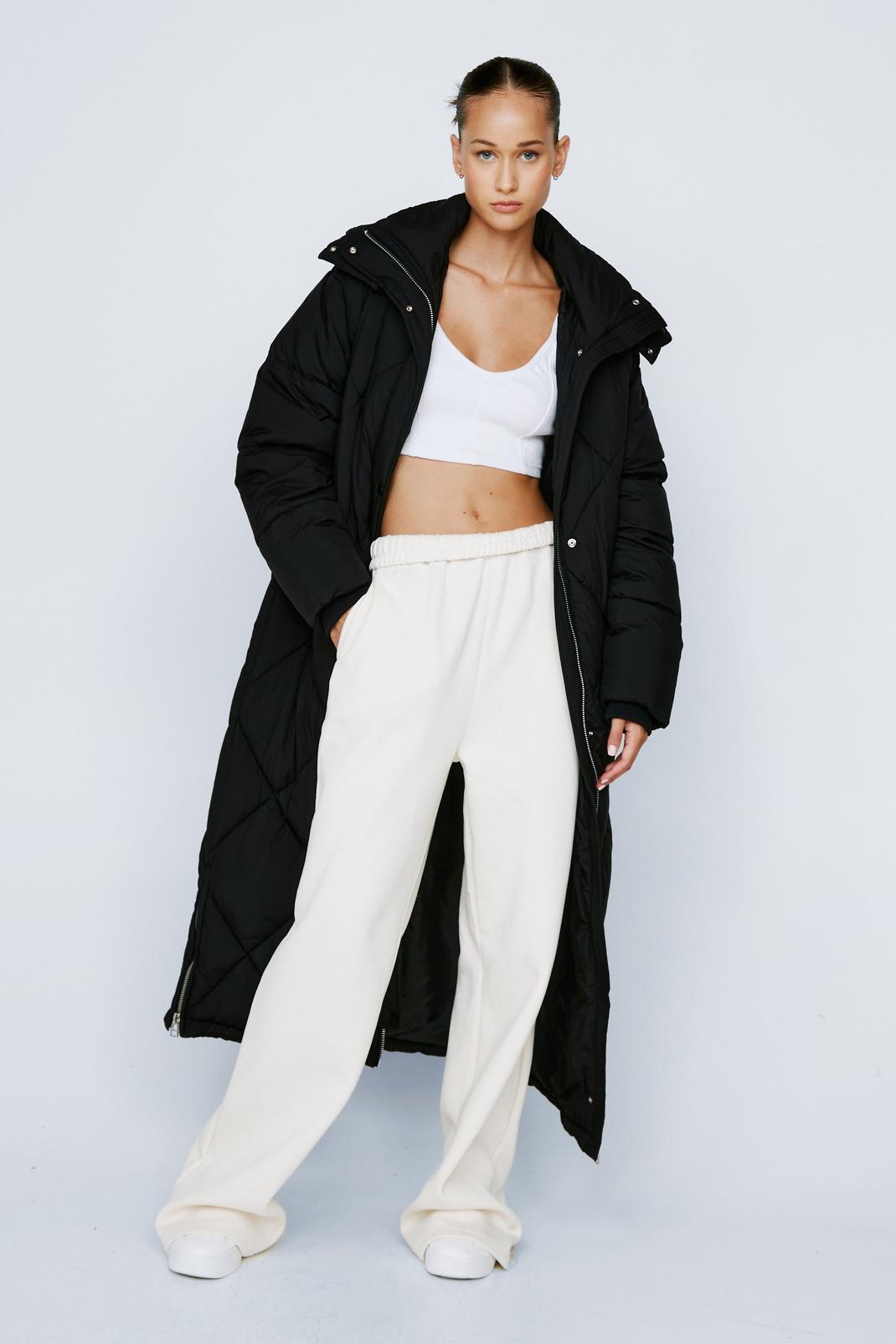 Quilted Hooded Longline Puffer Coat