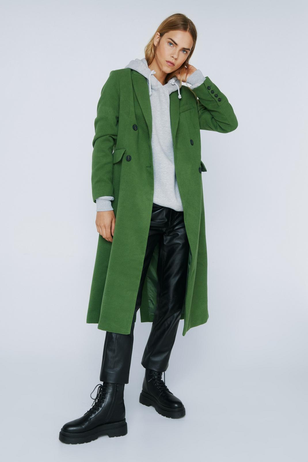 Faux Wool Double Breasted Coat