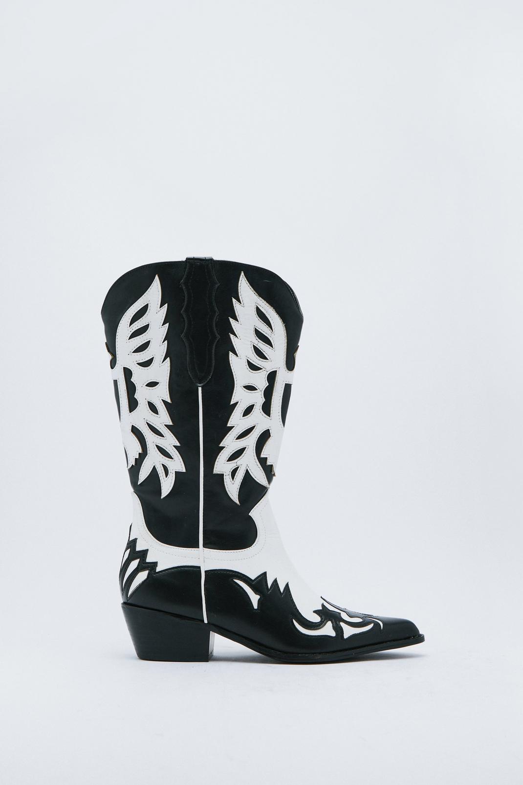 Leather Two Tone Cowboy Boots