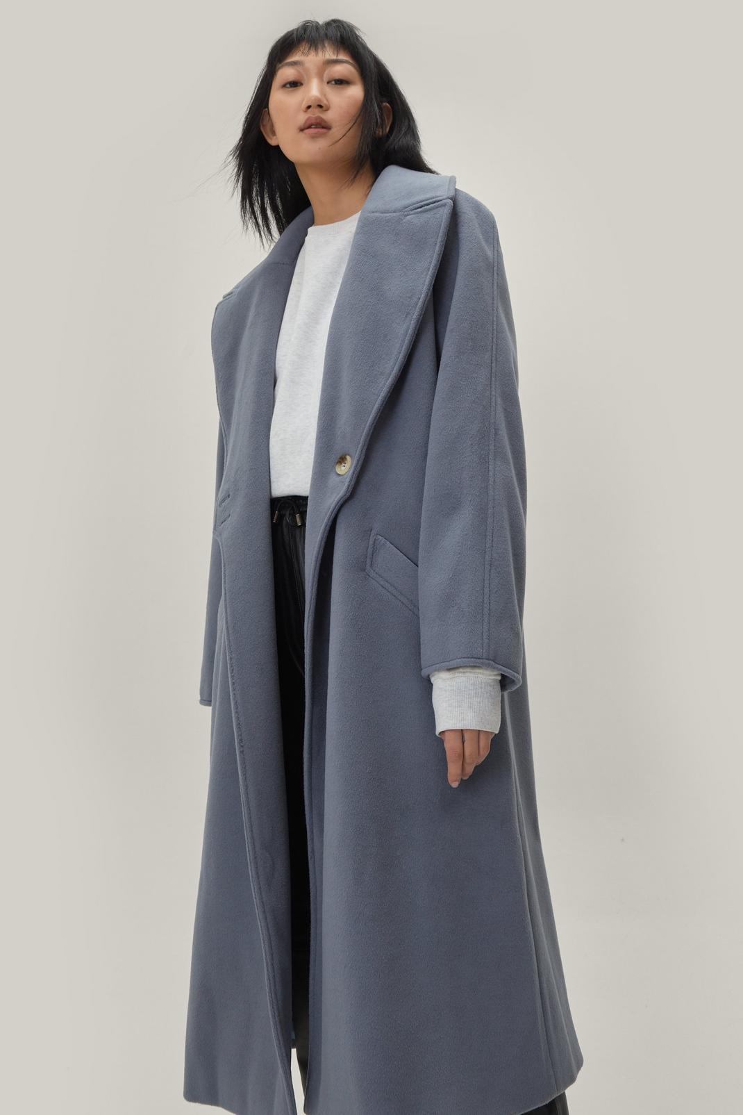 Wool Blend Oversized Duster Coat