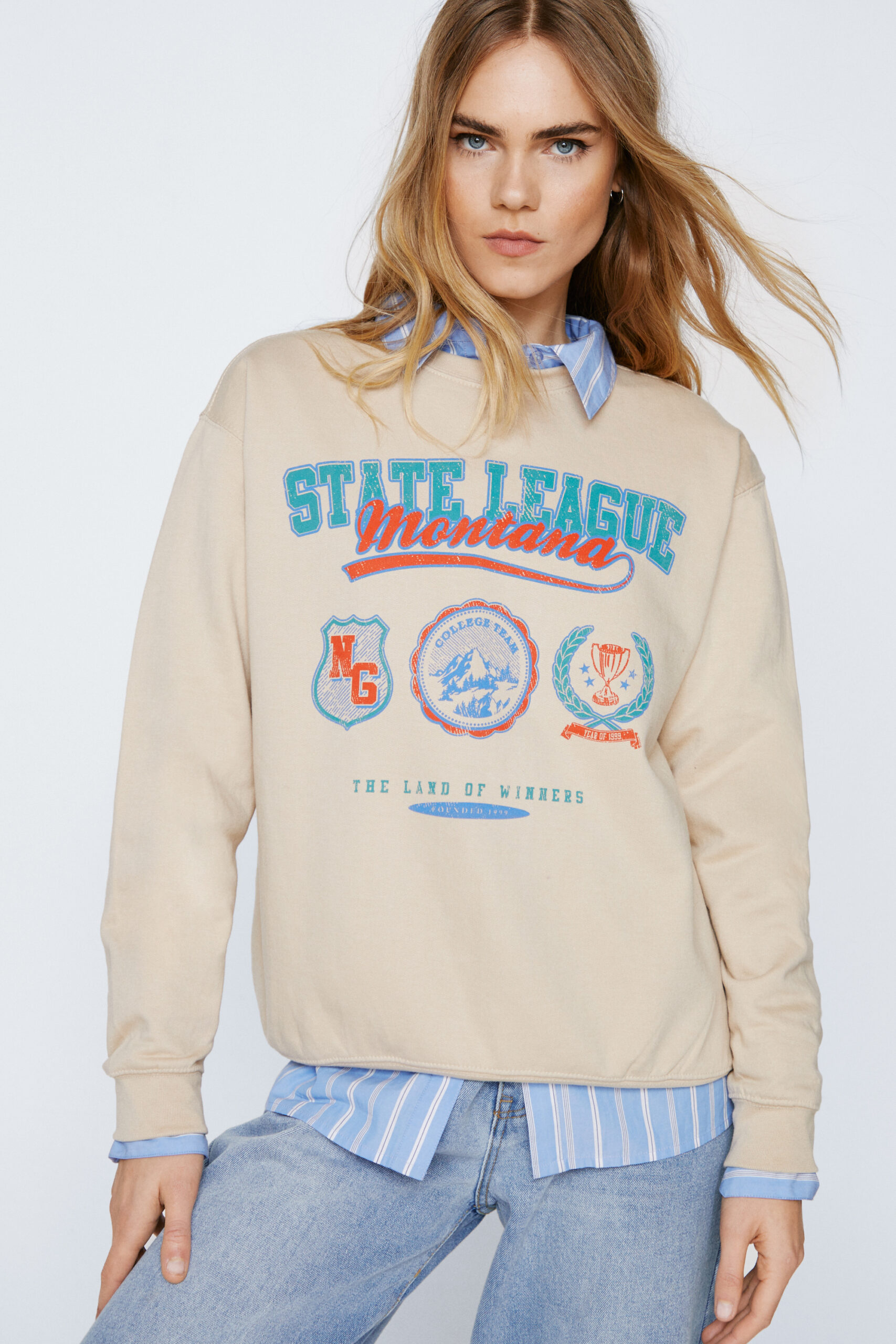 League Graphic Oversized Sweater 