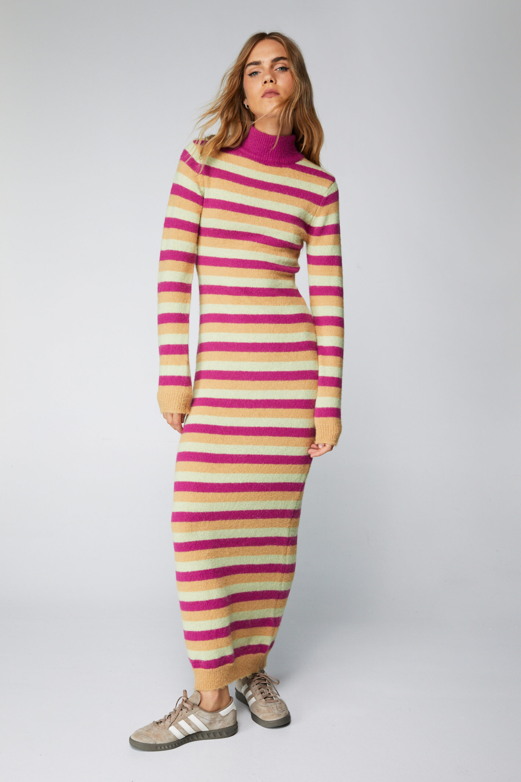 Stripe Knitted Maxi Dress